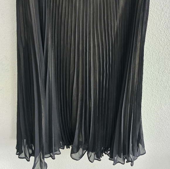 Coldwater Creek Dress Women Sz 10 Black Sleeveless Pleated Fit & Flare Cocktail - Picture 13 of 13